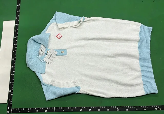 Casablanca Knitwear Collared knit polo top with logo patch product detail image 9
