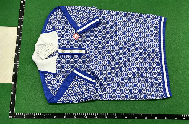 Casablanca Knitwear Collared knit polo top with logo patch product detail image 8