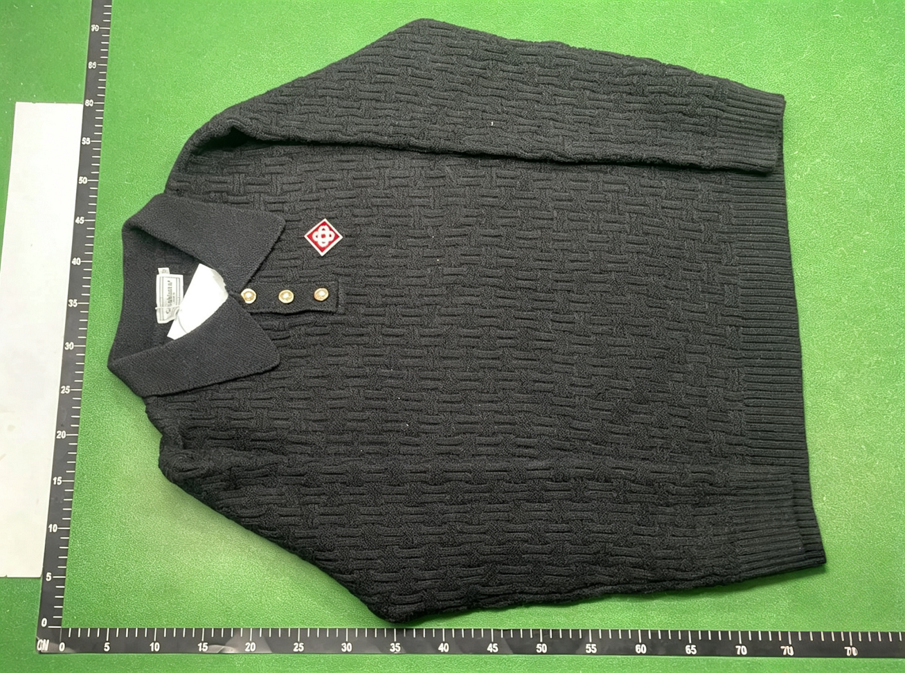 Casablanca Knitwear Collared knit polo top with logo patch image 4