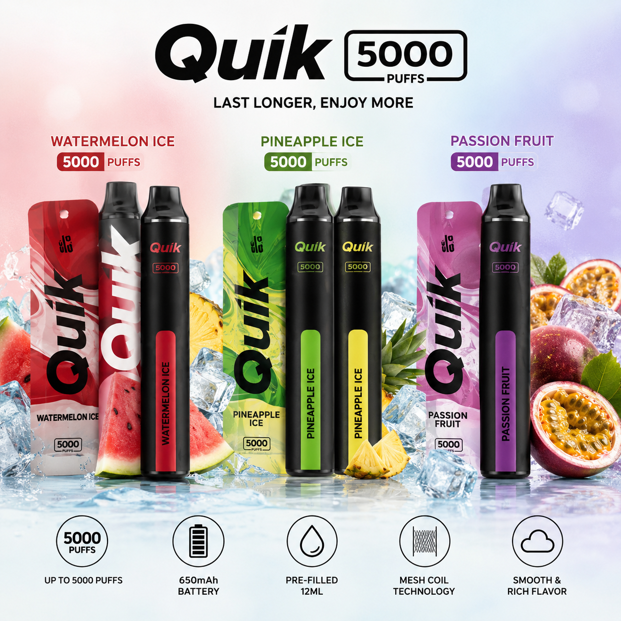 Quik Dragon Well Tea Watermelon Disposable Vape - 2