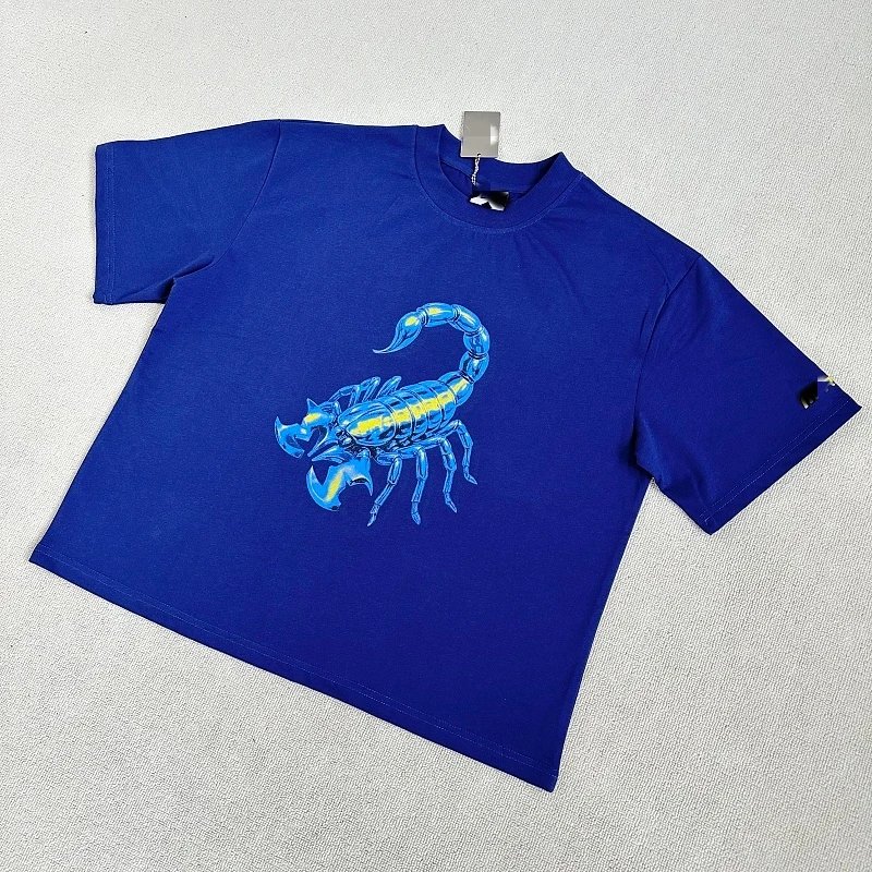 Blue Scorpion Graphic Print Short Sleeve T-Shirt