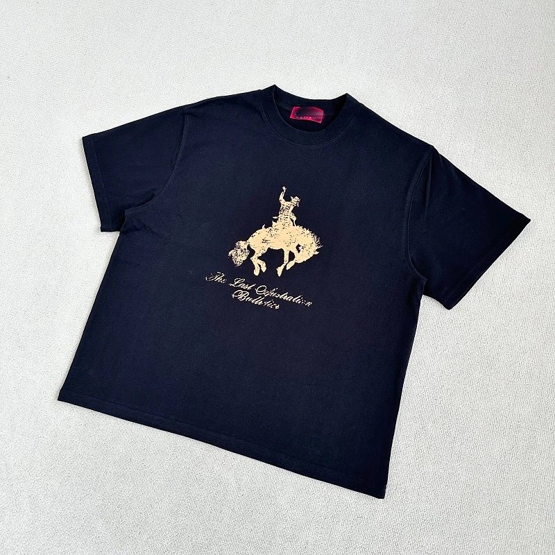 Cotton T-Shirt Navy Blue Rodeo Graphic Tee
