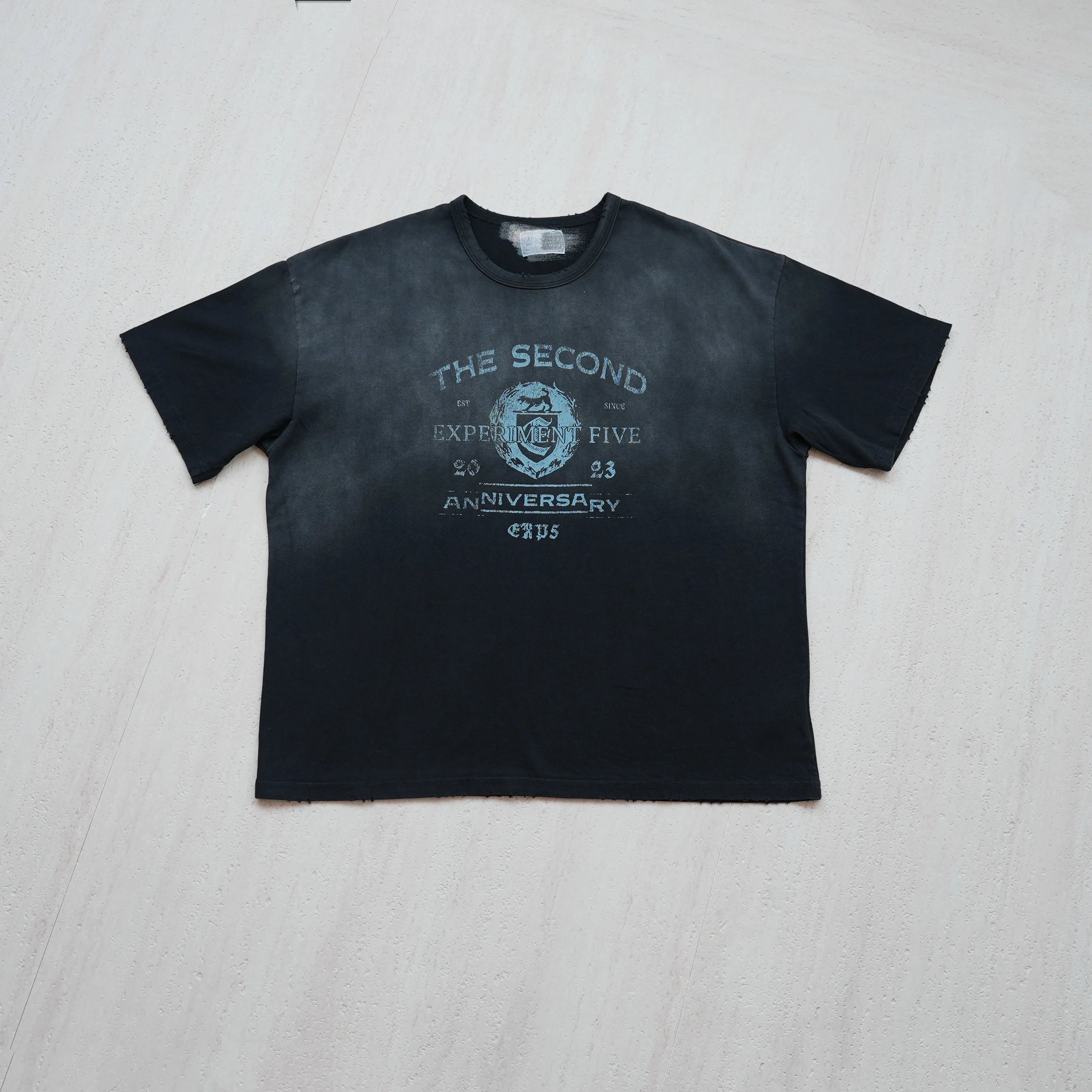 The Second Experiment Five Black Vintage Graphic T-Shirt