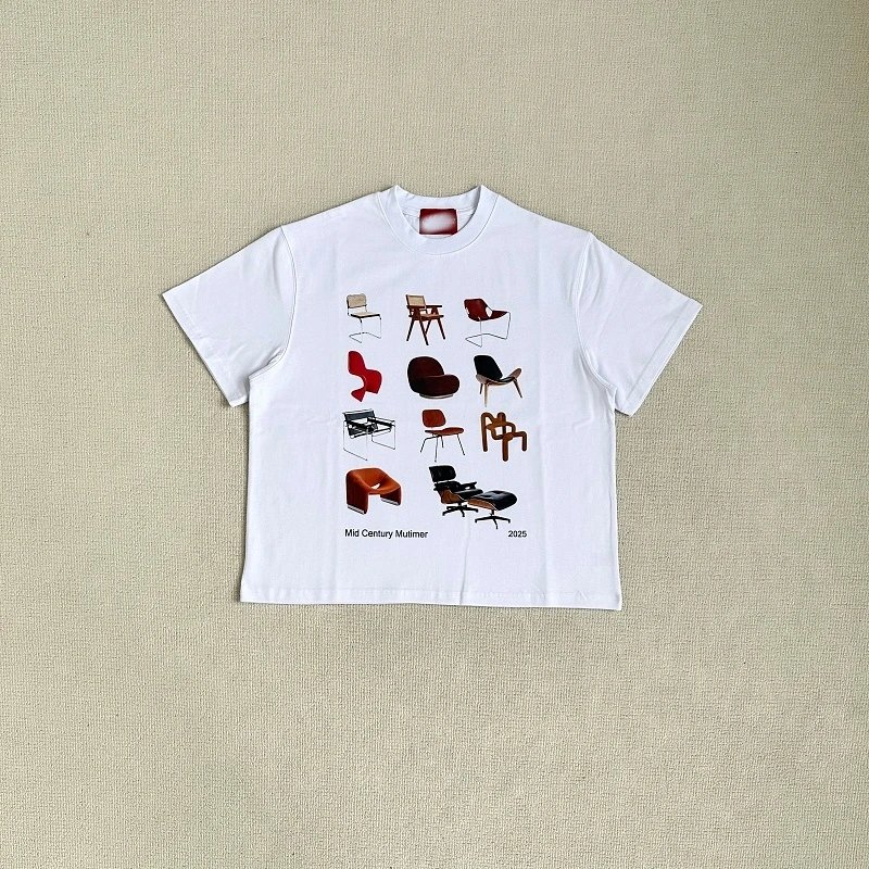 L-MT White Chair Digital Printed Tee