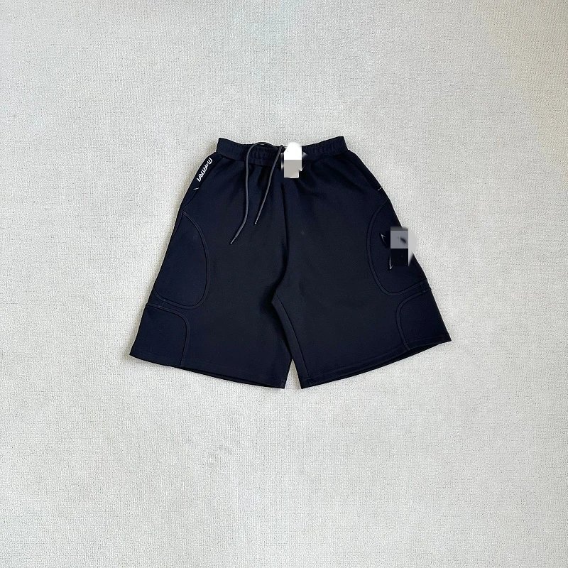 Black Performance Shorts with Side Pockets and Drawstring Waist