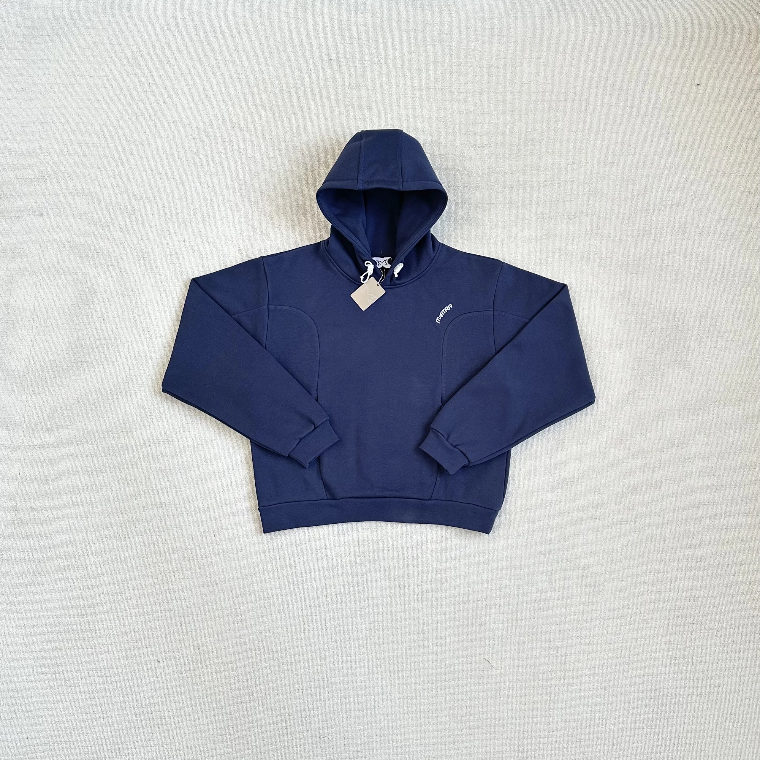 MARRA Hooded Sweatshirt Navy Blue Cropped Pullover