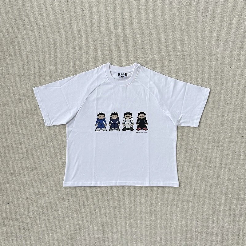 White Graphic Print Short Sleeve Cropped T-Shirt