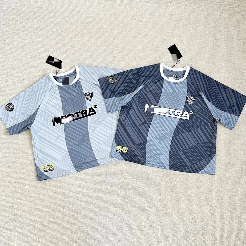 MESTRA² Blue Gray Striped Performance Soccer Jersey
