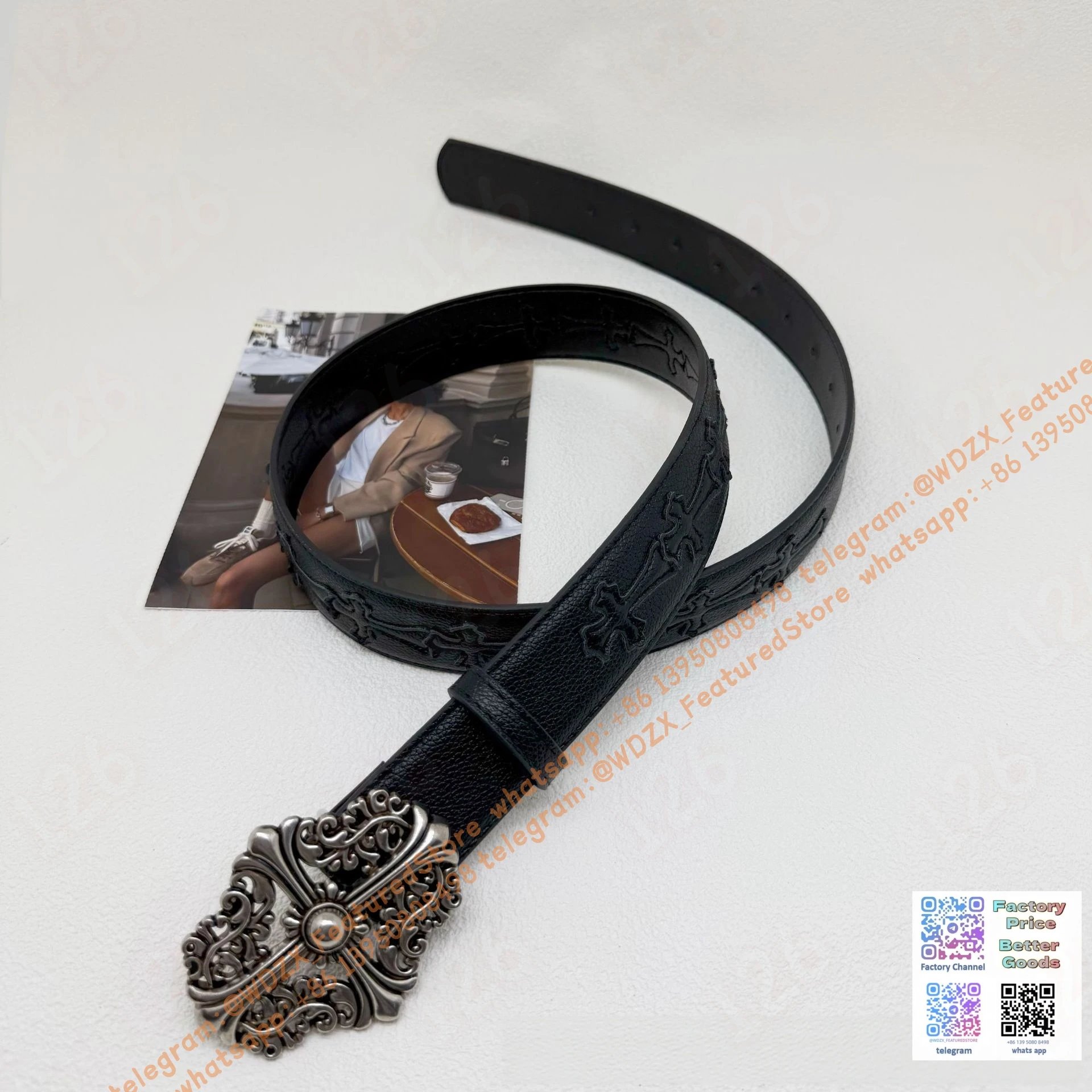 Unbranded Belts Decorative cross-motif buckle belt — 19