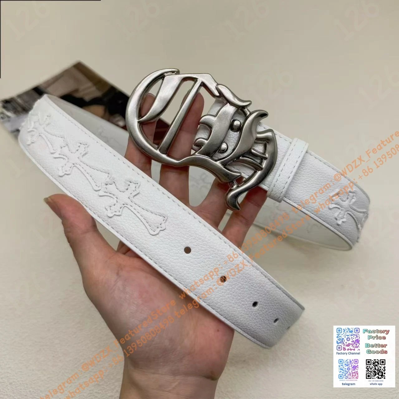 Unbranded Belts Decorative cross-motif buckle belt — 13