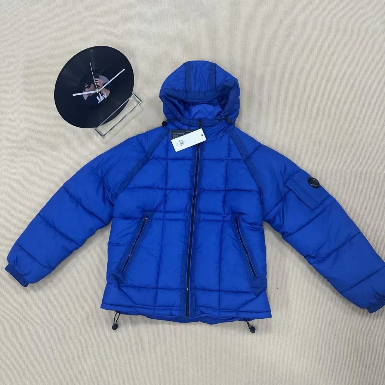 Stüssy Down Jackets Hooded quilted puffer jacket — CP-Blue