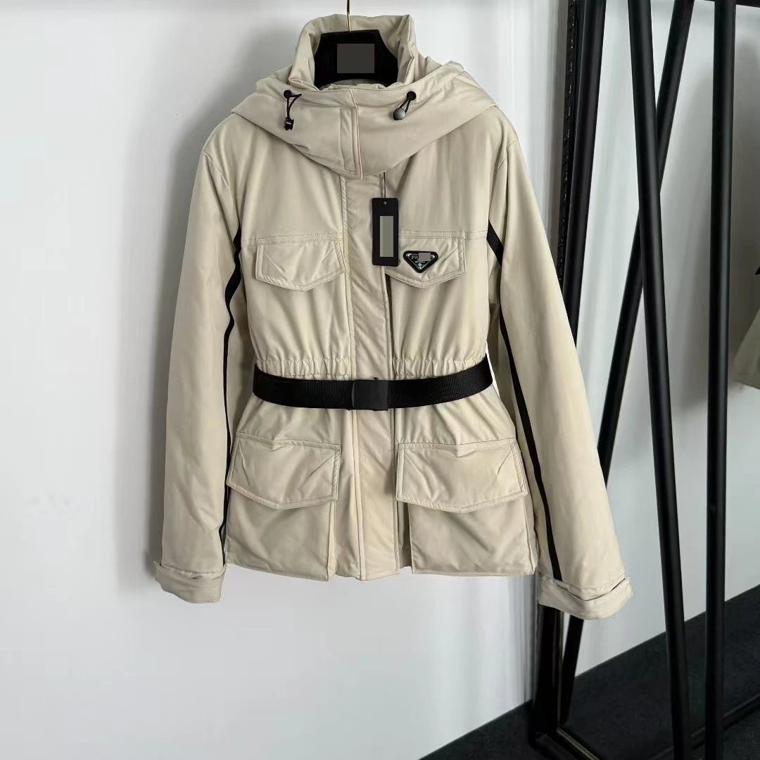 Stüssy Down Jackets Hooded quilted puffer jacket — prada-Apricot color