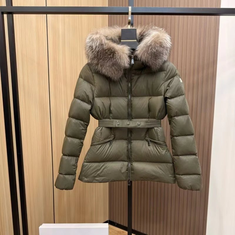 Stüssy Down Jackets Hooded quilted puffer jacket — Moncler-army green
