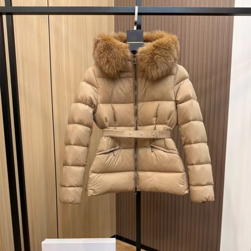 Stüssy Down Jackets Hooded quilted puffer jacket — Moncler-Khaki