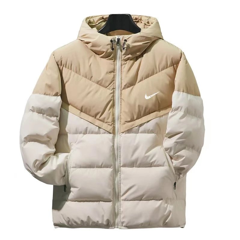 Stüssy Down Jackets Hooded quilted puffer jacket — Nike-White