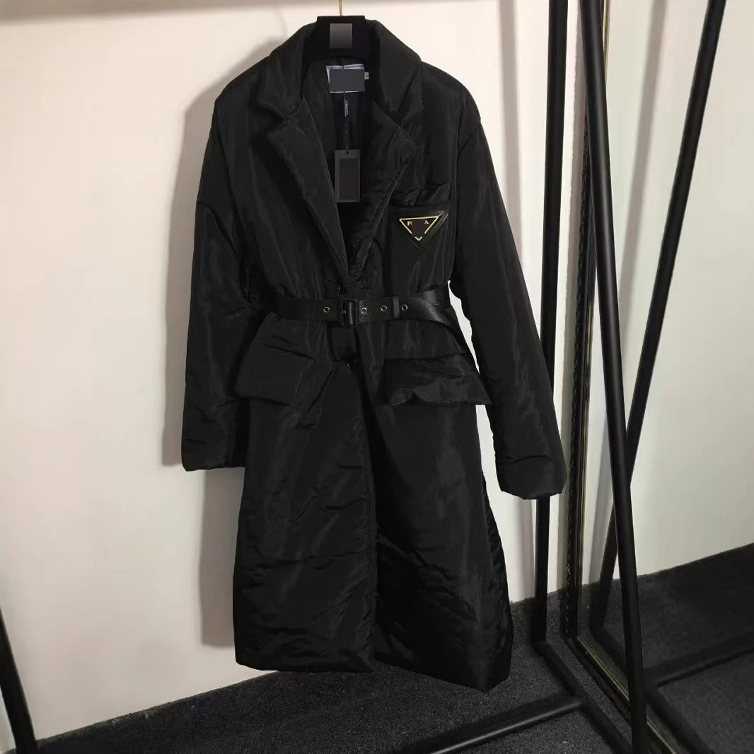 Stüssy Down Jackets Hooded quilted puffer jacket — Prada-Long black