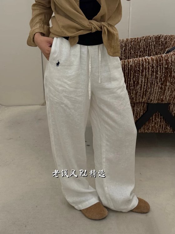 Classic wide leg linen trousers 2592N