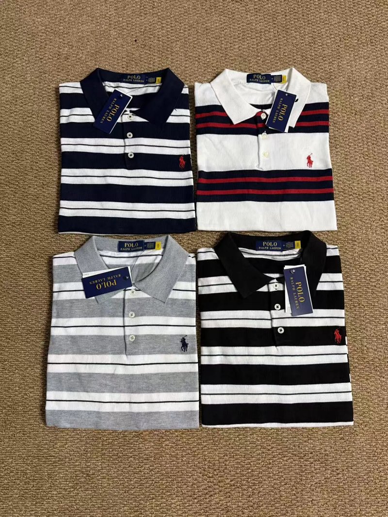 （¥152）## pima cotton stripe polo shirt 4色条纹匹马棉短袖 R