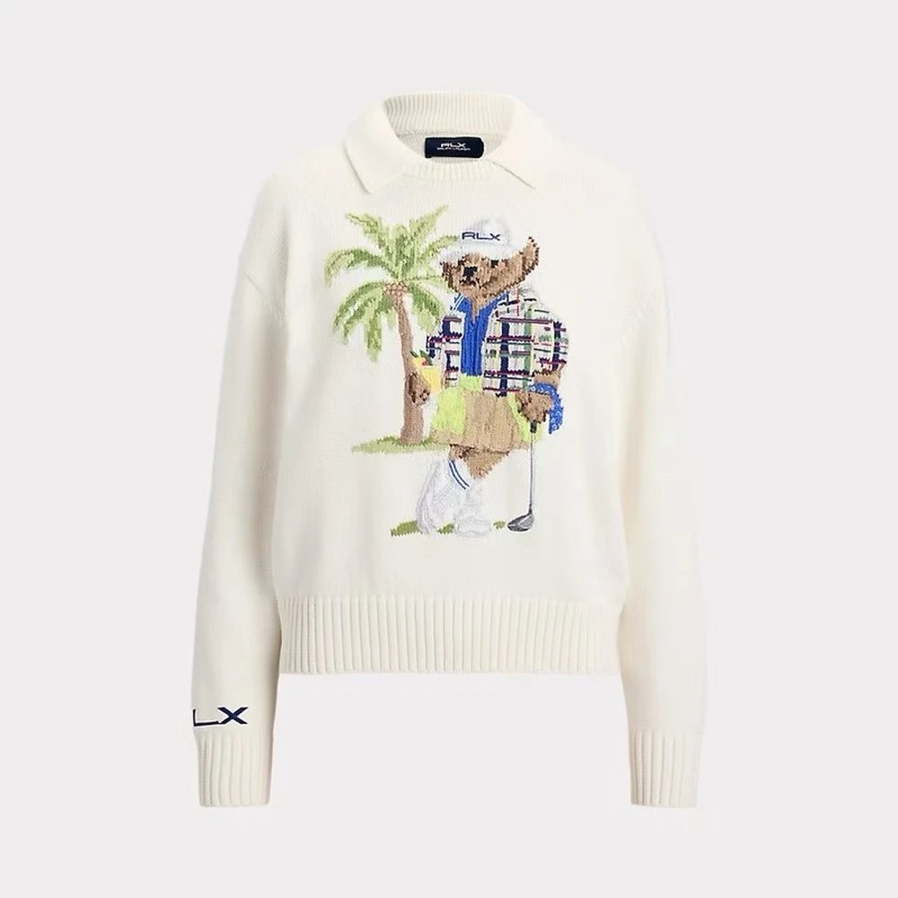 RLX Ralph Lauren Polo Bear Sweater White
