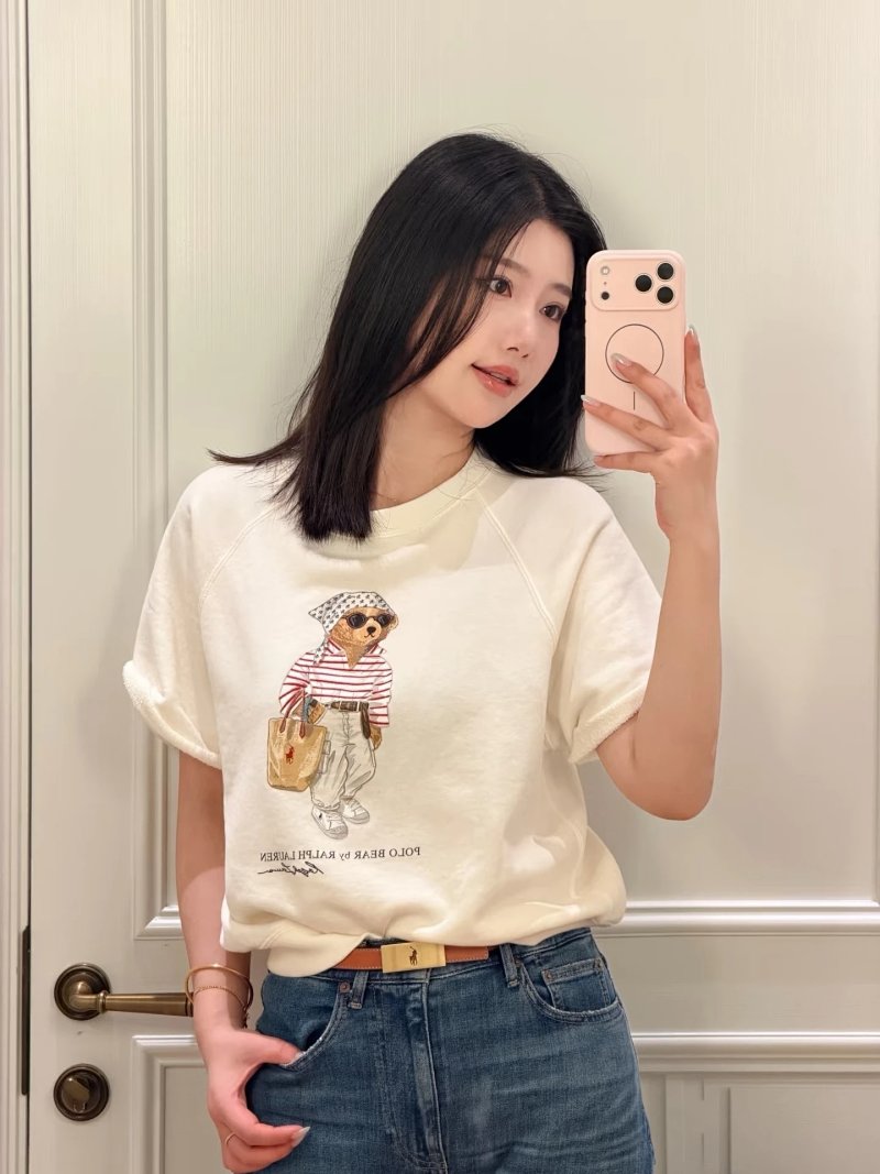 （¥118）## bear women sport short sleeve shirt  五色毛圈布短袖W81 X