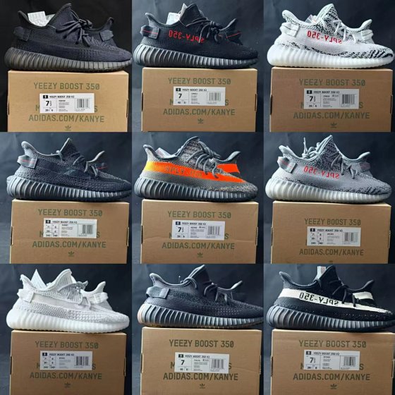 FC version/Y * eezy350 V2 Angel Limited Series Black Angel White Spot Horse White Angel Asia Limited Old Grey Orange