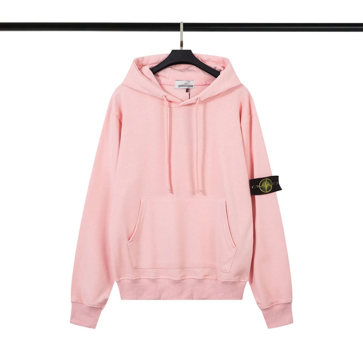 Solid Color Fleece-Lined Hooded Sweatshirt, Unisex Hoodie Jacket