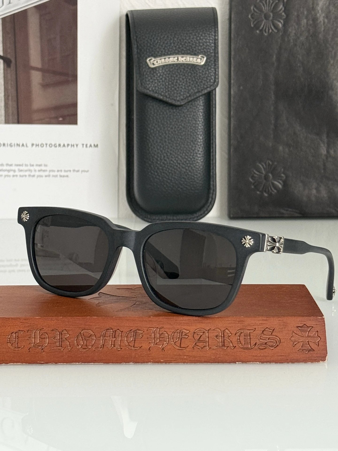 Chrome Hearts Square-Frame COX UCKER Acetate Sunglasses Matte Black Black (COX UCKER)