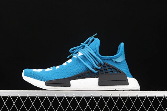 【BB0618】PHARRELL X NMD HUMAN RACE SHOES RACE BLUE/CORE BLACK/CLOUD WHITE