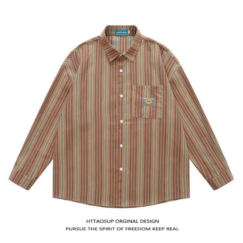HTTAOSUP Shirts Plaid Long-Sleeve Button-Up Shirt — 12-9101 Yellow