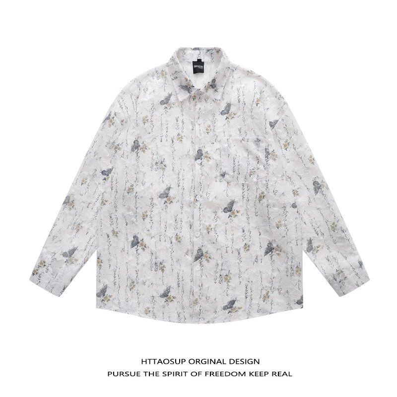 HTTAOSUP Shirts Plaid Long-Sleeve Button-Up Shirt — 27-9115 Yellow