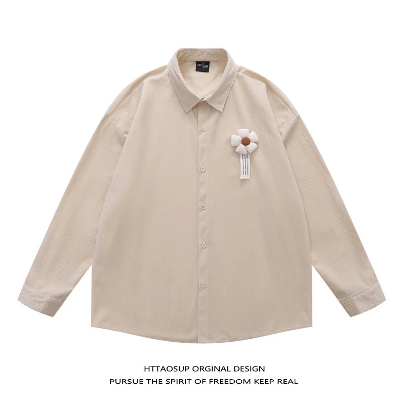 HTTAOSUP Shirts Plaid Long-Sleeve Button-Up Shirt — 23-9111 Apricot Color Send Flowers