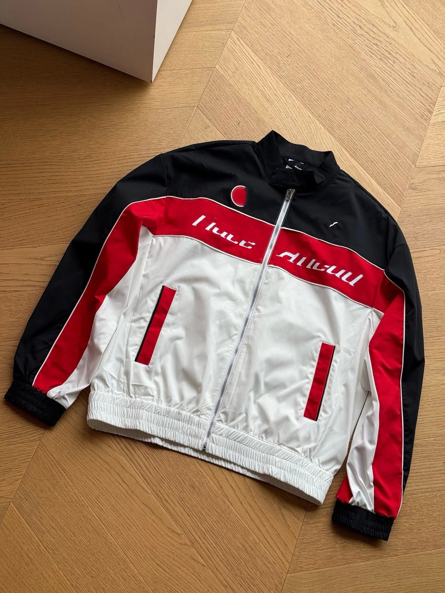 Unknown Bomber Jacket Graphic Black Red White