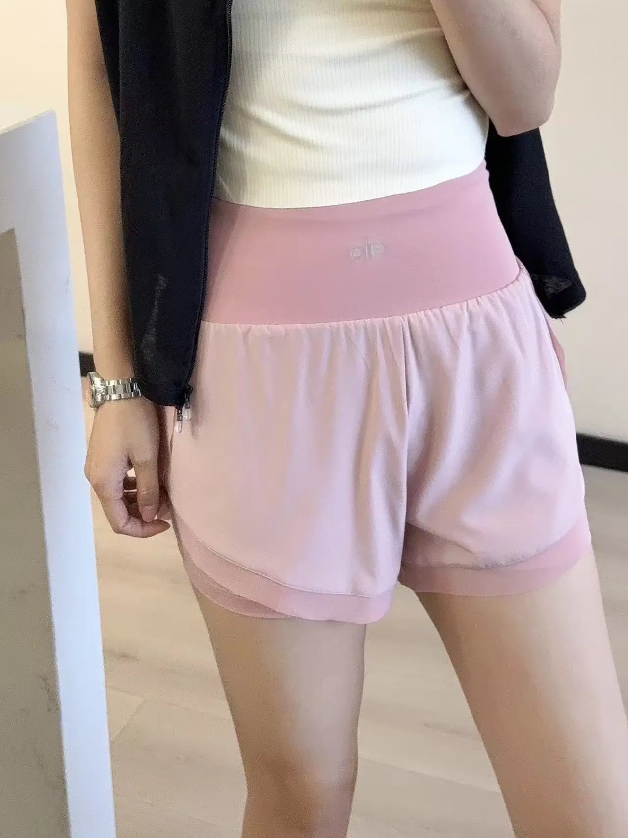 alo Shorts High-Waisted Layered Athletic — 29