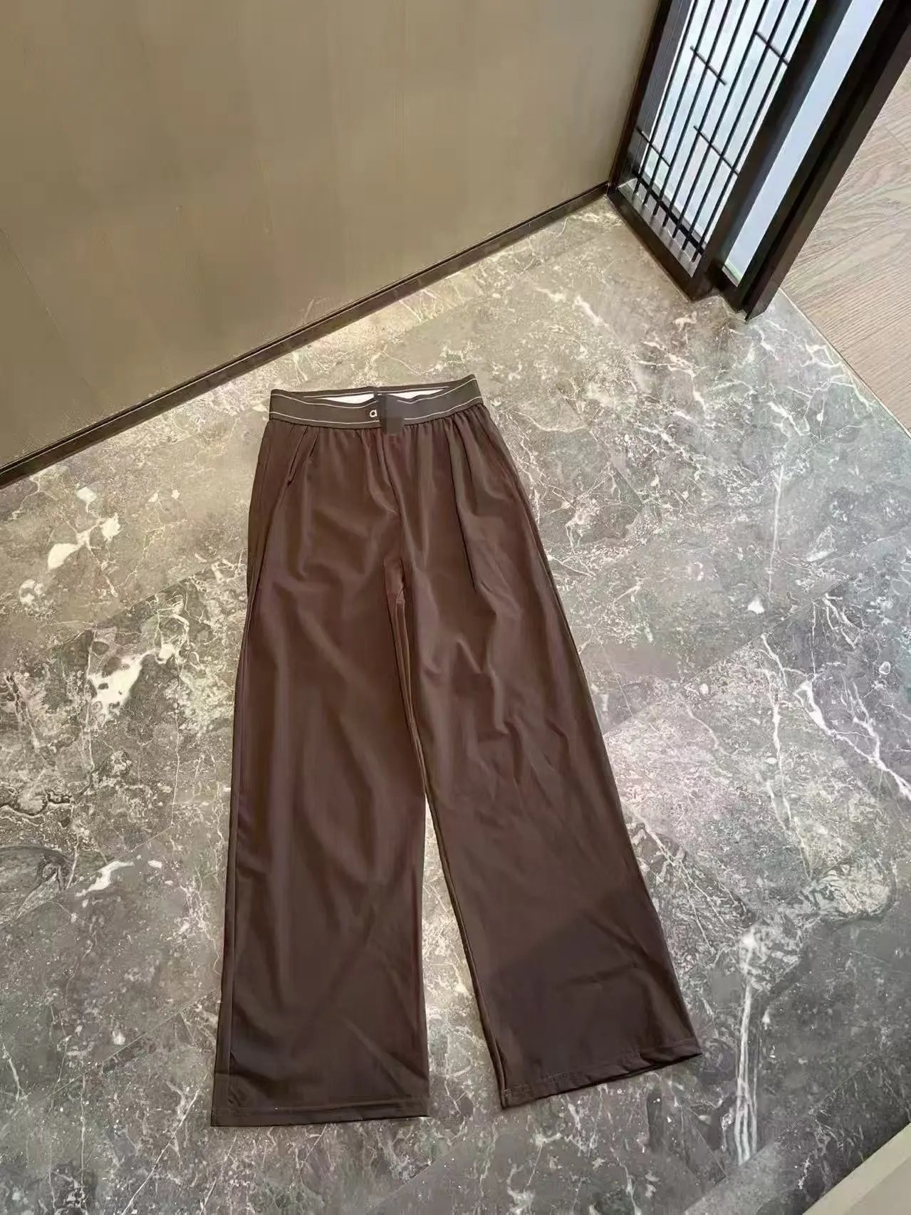 Alo Yoga Trousers Wide-Leg Elastic-Waist — 4