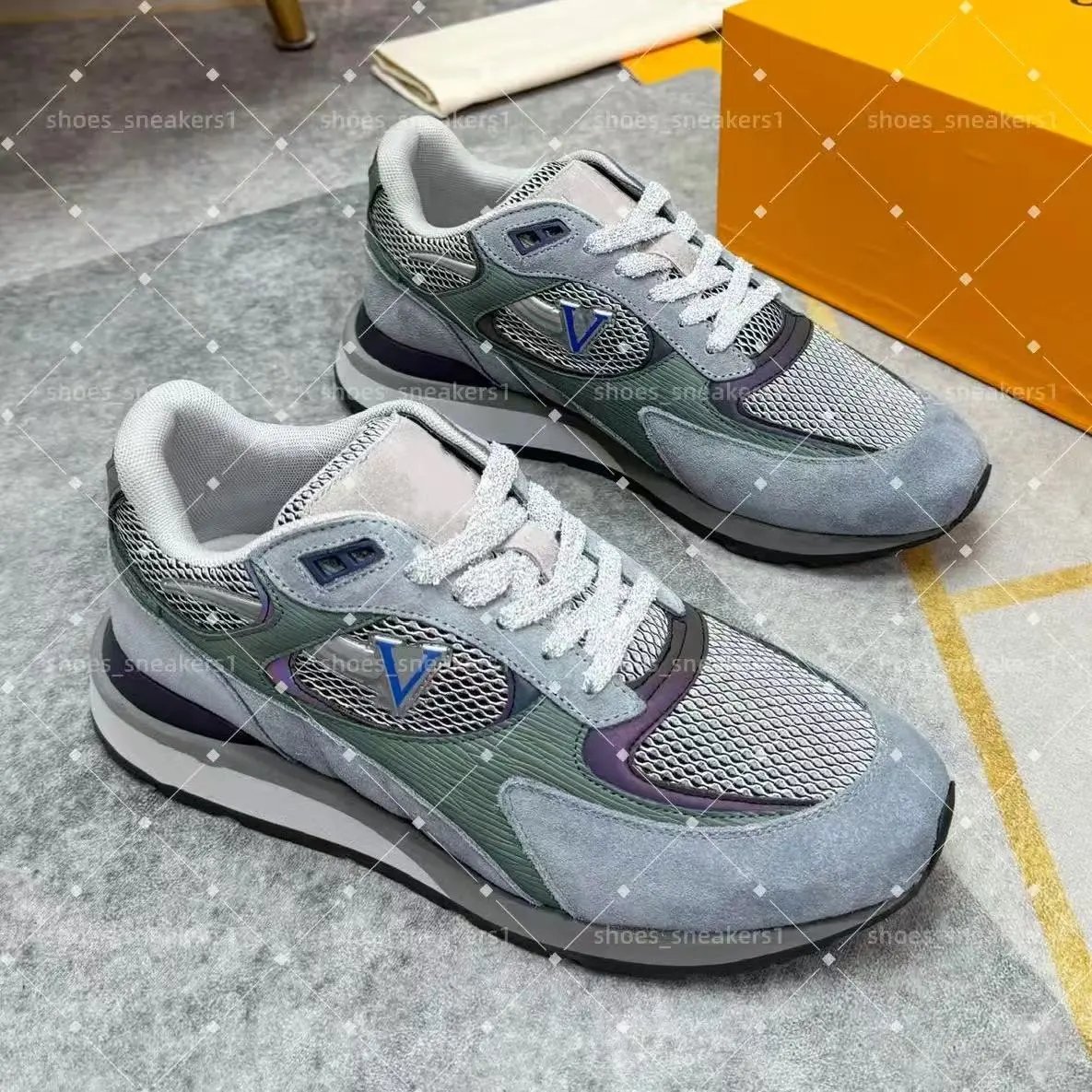 Louis Vuitton Sneakers Low-top mesh and suede lace-up with LV monogram panels — 5