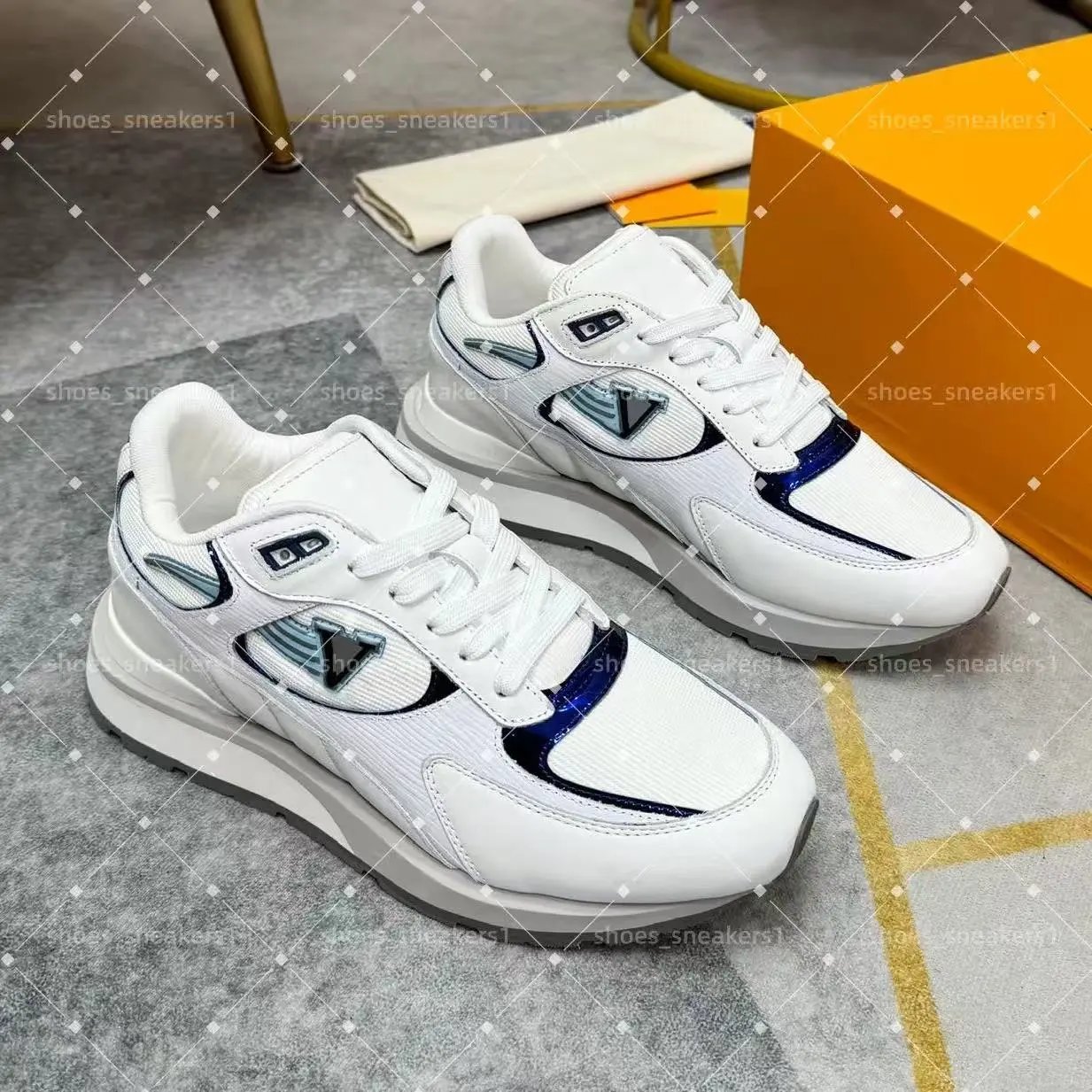 Louis Vuitton Sneakers Low-top mesh and suede lace-up with LV monogram panels — 17