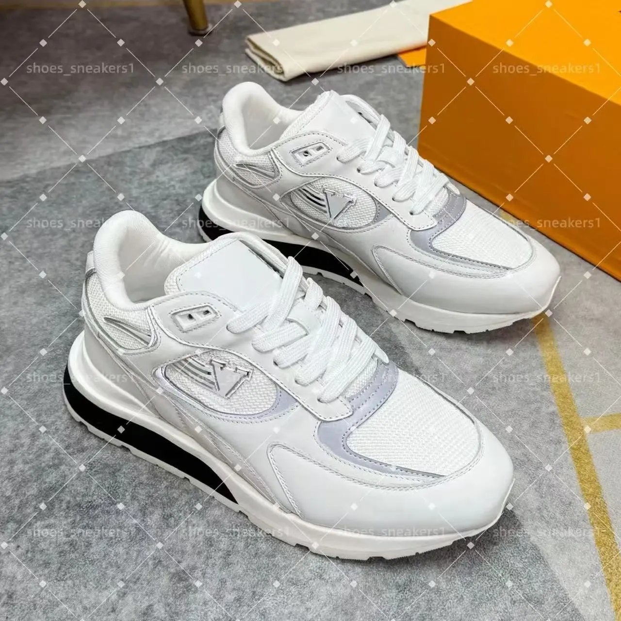 Louis Vuitton Sneakers Low-top mesh and suede lace-up with LV monogram panels — 8