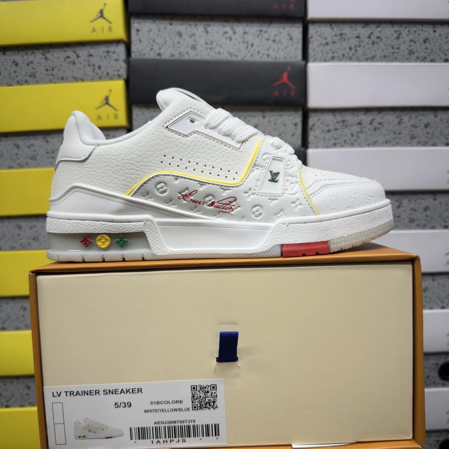 WHITE/YELLOW/BLUE 白黄蓝印纹