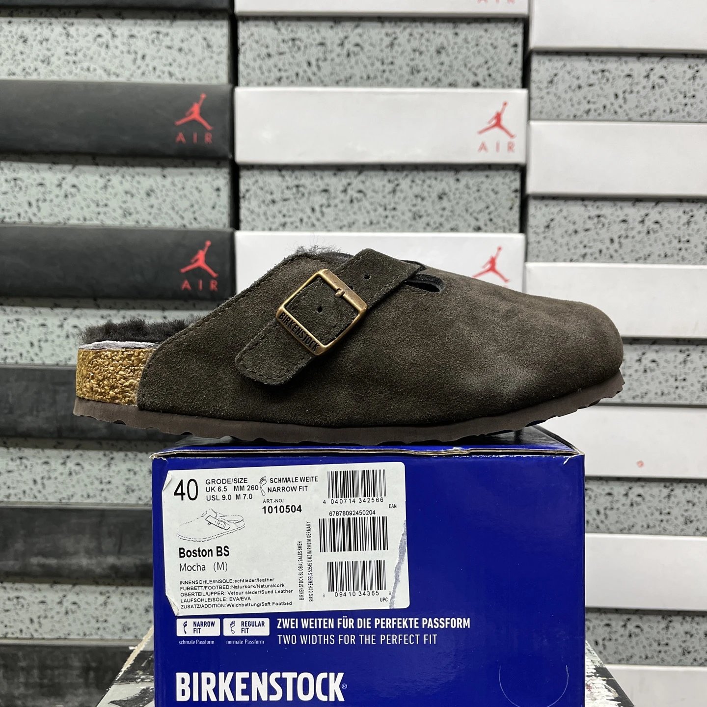 Birkenstock Boston BS Suede Shearling Mocha 1010504