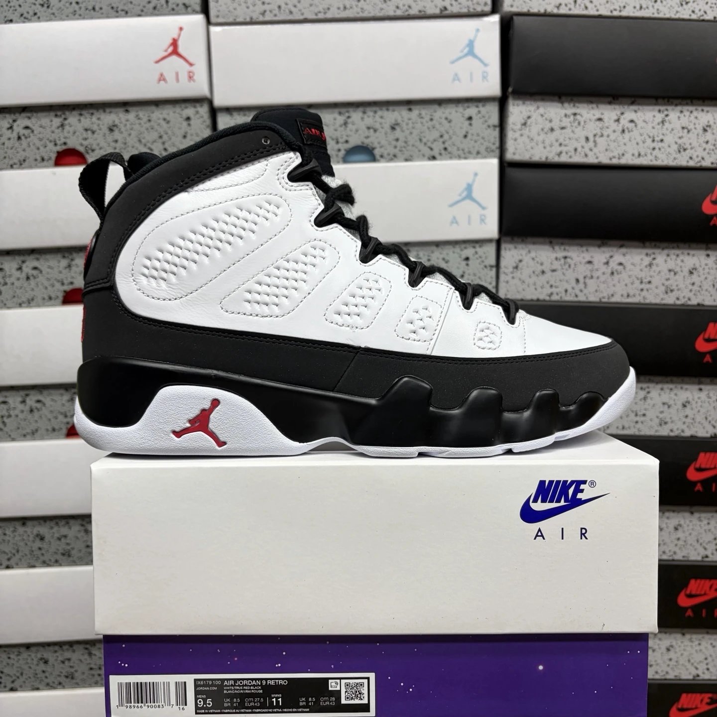 Jordan 9 Retro White Black True Red IX6179-100