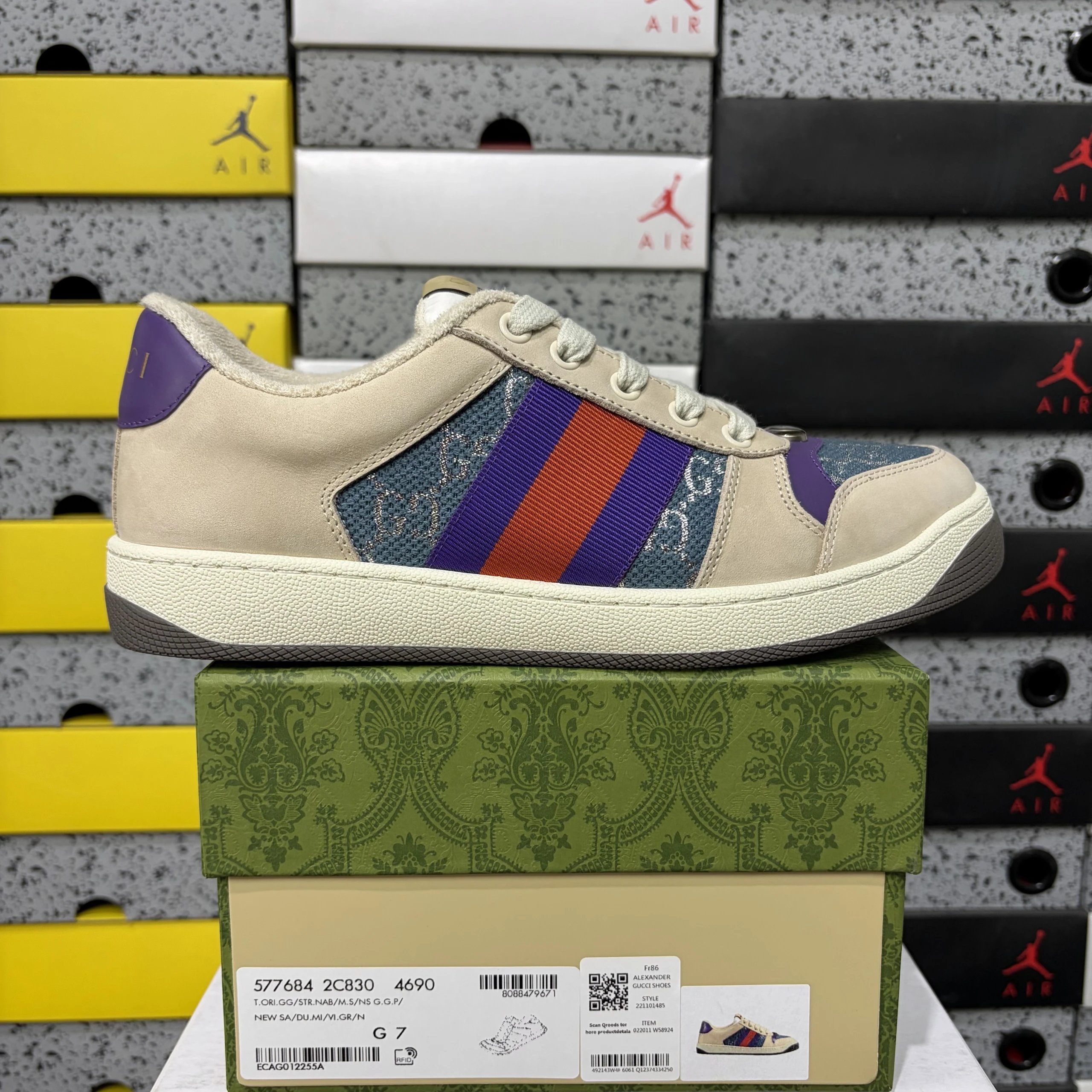 紫色拼牛仔 35-46