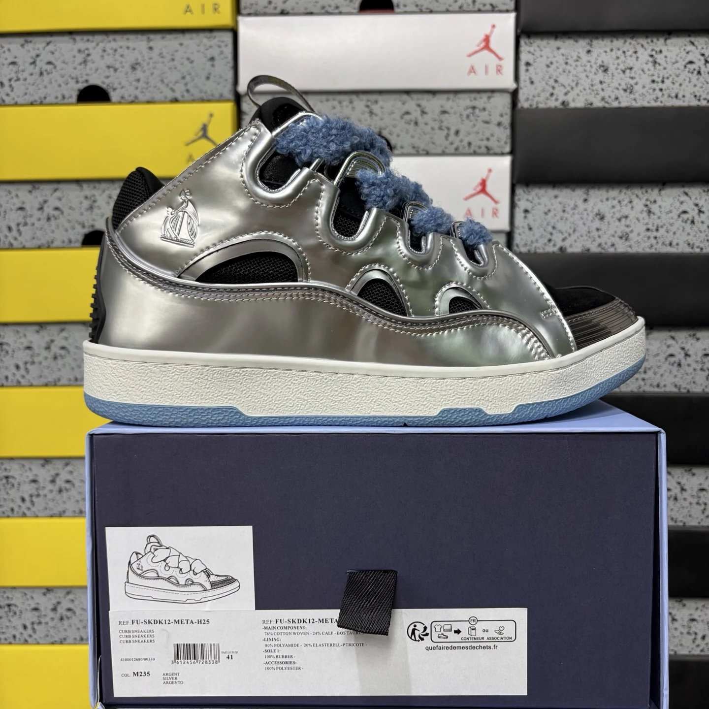 Lanvin Curb Metallic Silver FU-SKDK12-META-H25