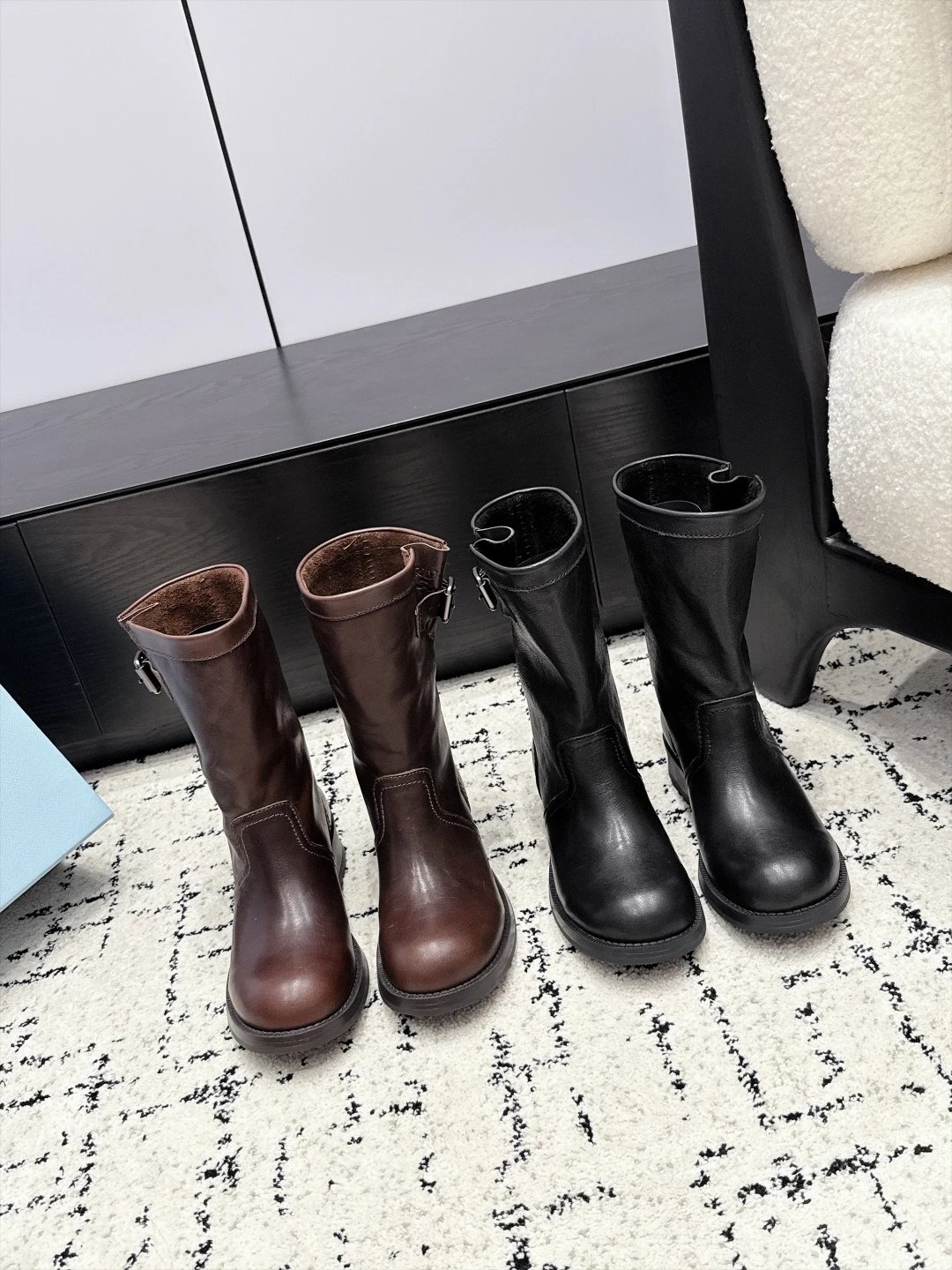 Dolce & Gabbana Vintage Motorcycle Mid-Calf Boot