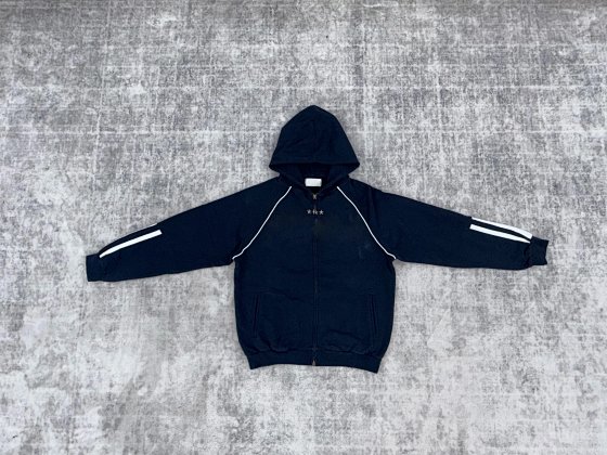 SC style front middle split letter zipper hoodie