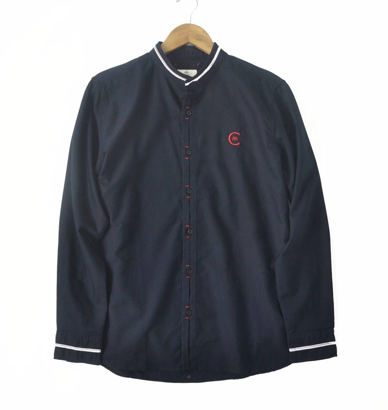 Striped Henley Collar Cotton Long Sleeve Shirt