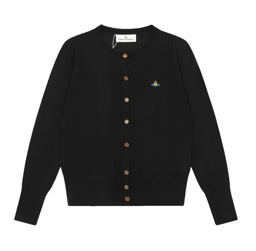 Vivienne Westwood Knitwear V-neck plaid and houndstooth knit sweater — 27