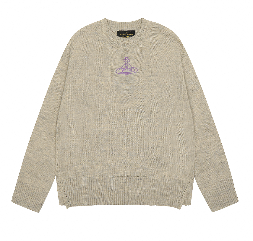 Vivienne Westwood Knitwear V-neck plaid and houndstooth knit sweater — 33