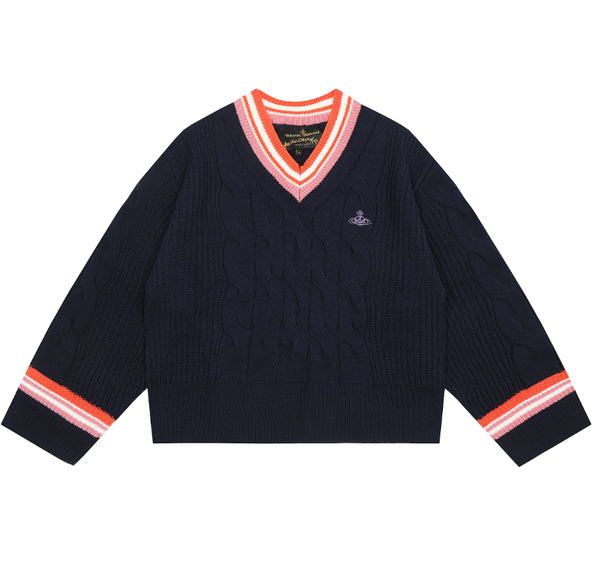 Vivienne Westwood Red Label Patchwork Plaid V-Neck Sweater - 10