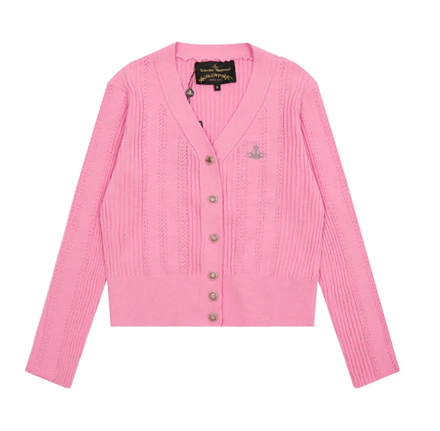 Vivienne Westwood Knitwear V-neck plaid and houndstooth knit sweater product detail image 10