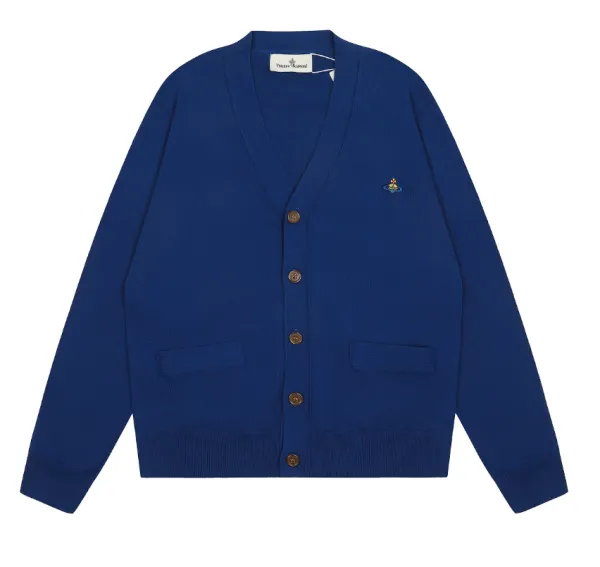 Vivienne Westwood Orb Logo Cardigan Navy Blue Outerwear.cardigan - 1